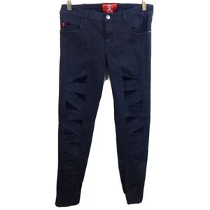 Royal Bones Black Cutout Skinny Jeans